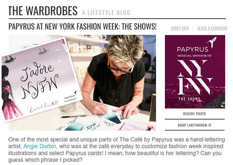 NY Fashion Week with Angie Durbin Guest Calligrapher